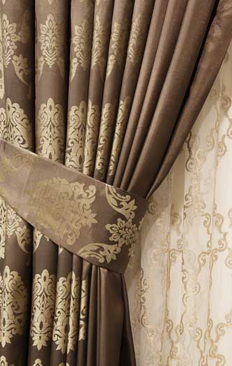 Beautifully draped curtain