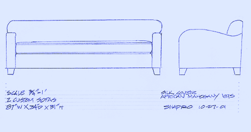 Furniture design drawing